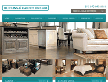 Tablet Screenshot of hopkinscarpetone.com
